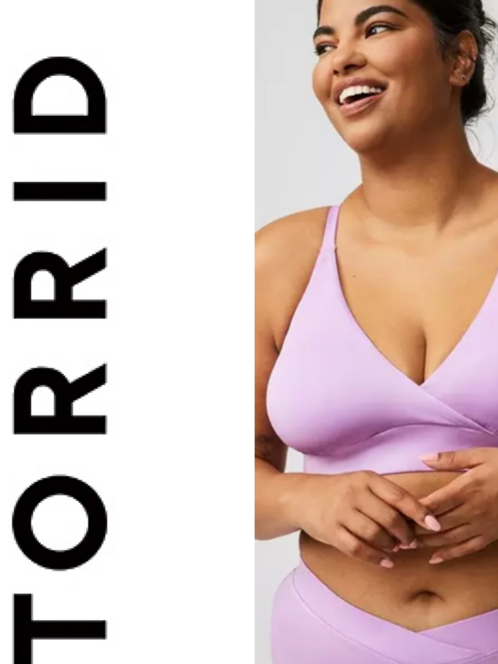TORRID Women’s Lightly Lined Microfiber Surplice Bralette Bra Lilac Size 0/L